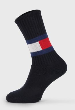 Vysoké modré ponožky Tommy Hilfiger Flag