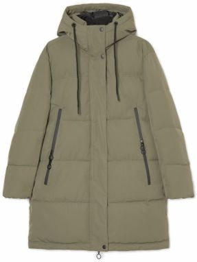 Cropp - Kabát s kapucňou - Khaki