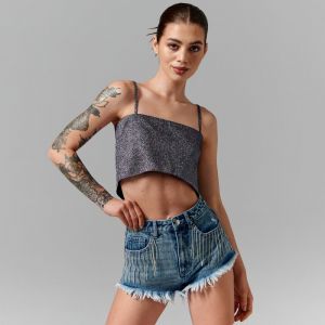 Sinsay - Crop top na tenké ramienka - Viacfarebná