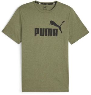 Puma ESSENTIALS HEATHER TEE Pánske športové tričko, khaki, veľkosť