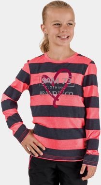 Ružovo-šedé dievčenské pruhované tričko SAM 73