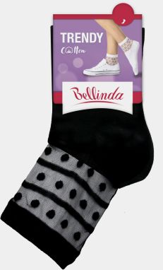Dámské ponožky TRENDY COTTON SOCKS - Dámské ponožky s ozdobným lemem - černá