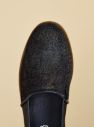 Tmavomodré kožené trblietavé slip on OJJU galéria