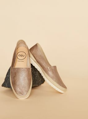Espadrilky, slip on pre ženy OJJU - hnedá