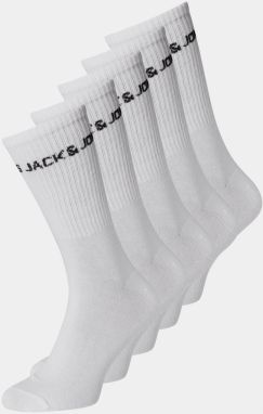 Sada piatich párov bielych ponožiek Jack & Jones