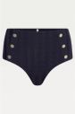 Tommy Hilfiger tmavomodrý elegantný spodný diel plaviek s vysokým pásom High Waist galéria