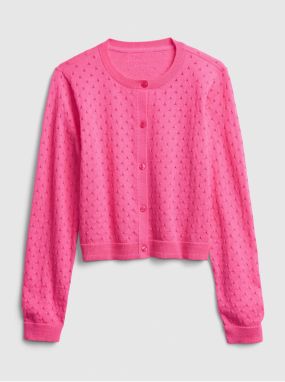 Detský sveter knit cardigan Ružová