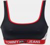 Tommy Hilfiger tmavomodrý horný diel plaviek Bralette s červenou gumou galéria