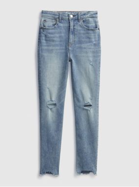 Detské džínsy sky high rise skinny ankle jeans with stretch Modrá