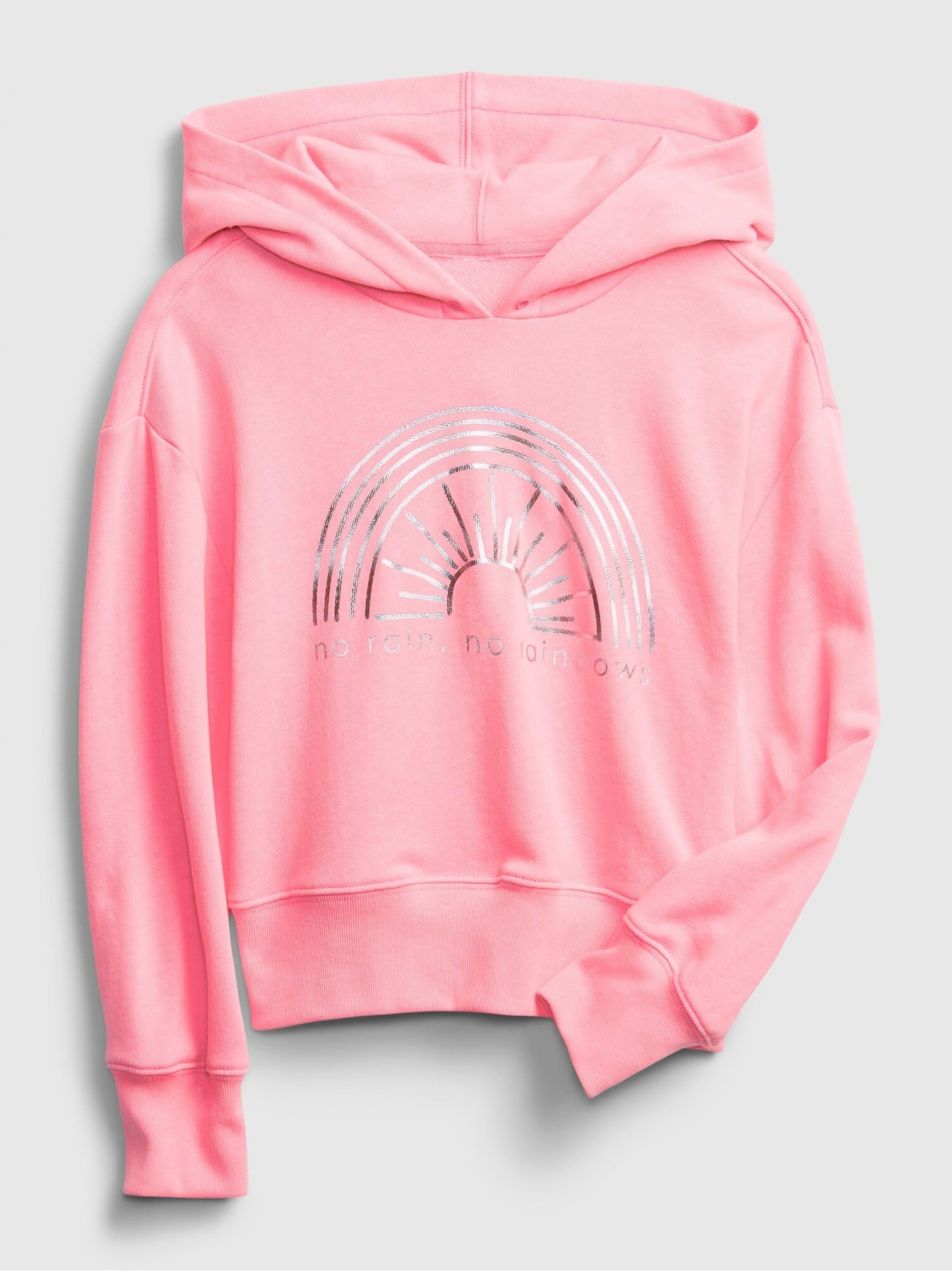 Detská mikina graphic hoodie Ružová