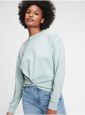 Mikina vintage soft twist-front crewneck sweat Modrá