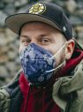 Modrý vzorovaný respirátor FFP2 s nanomembránou Respirátory galéria
