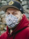 Modrý vzorovaný respirátor FFP2 s nanomembránou Respirátory galéria