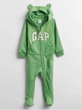 Baby overal GAP Logo hoodie one-piece Zelená