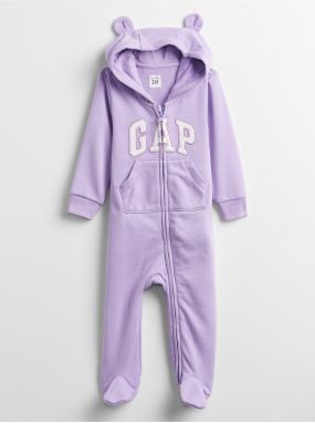 Baby overal GAP Logo hoodie one-piece Fialová