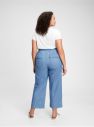 Nohavice high rise chambray wide-leg pants Modrá galéria