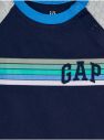 Baby tričko GAP Logo arch raglan tee Modrá galéria