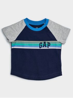 Baby tričko GAP Logo arch raglan tee Modrá