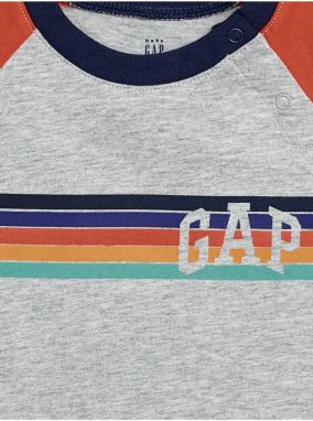 Baby tričko GAP Logo arch raglan tee Šedá galéria