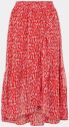 Červená vzorovaná midi sukňa Pieces Rio galéria