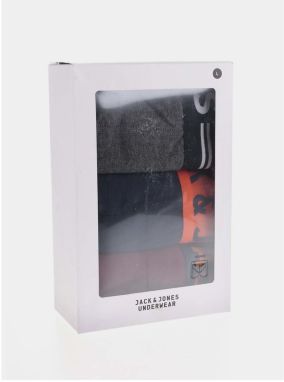 Sada troch boxeriek v sivej, vínovej a tmavomodrej farbe Jack & Jones Lichfield galéria
