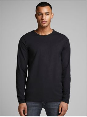 Čierne basic tričko s dlhým rukávom Jack & Jones
