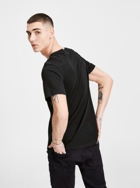 Čierne tričko s potlačou Jack & Jones galéria