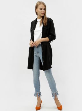 Čierne košeľové šaty s vreckami VERO MODA Silla galéria