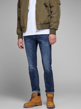 Tmavomodré slim fit rifle Jack & Jones Tim