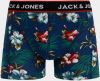Sada troch boxeriek v modrej a čiernej farbe Jack & Jones Flower galéria
