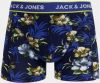 Sada troch boxeriek v modrej a čiernej farbe Jack & Jones Flower galéria