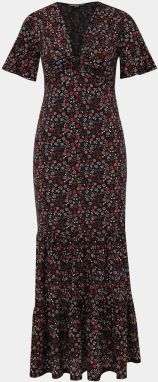 Červeno-čierne kvetované maxišaty Miss Selfridge
