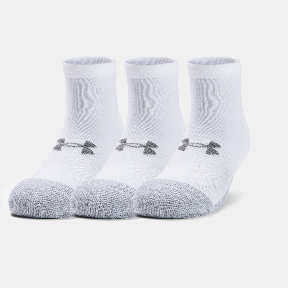 Sada tří párů bílých ponožek Heatgear Under Armour