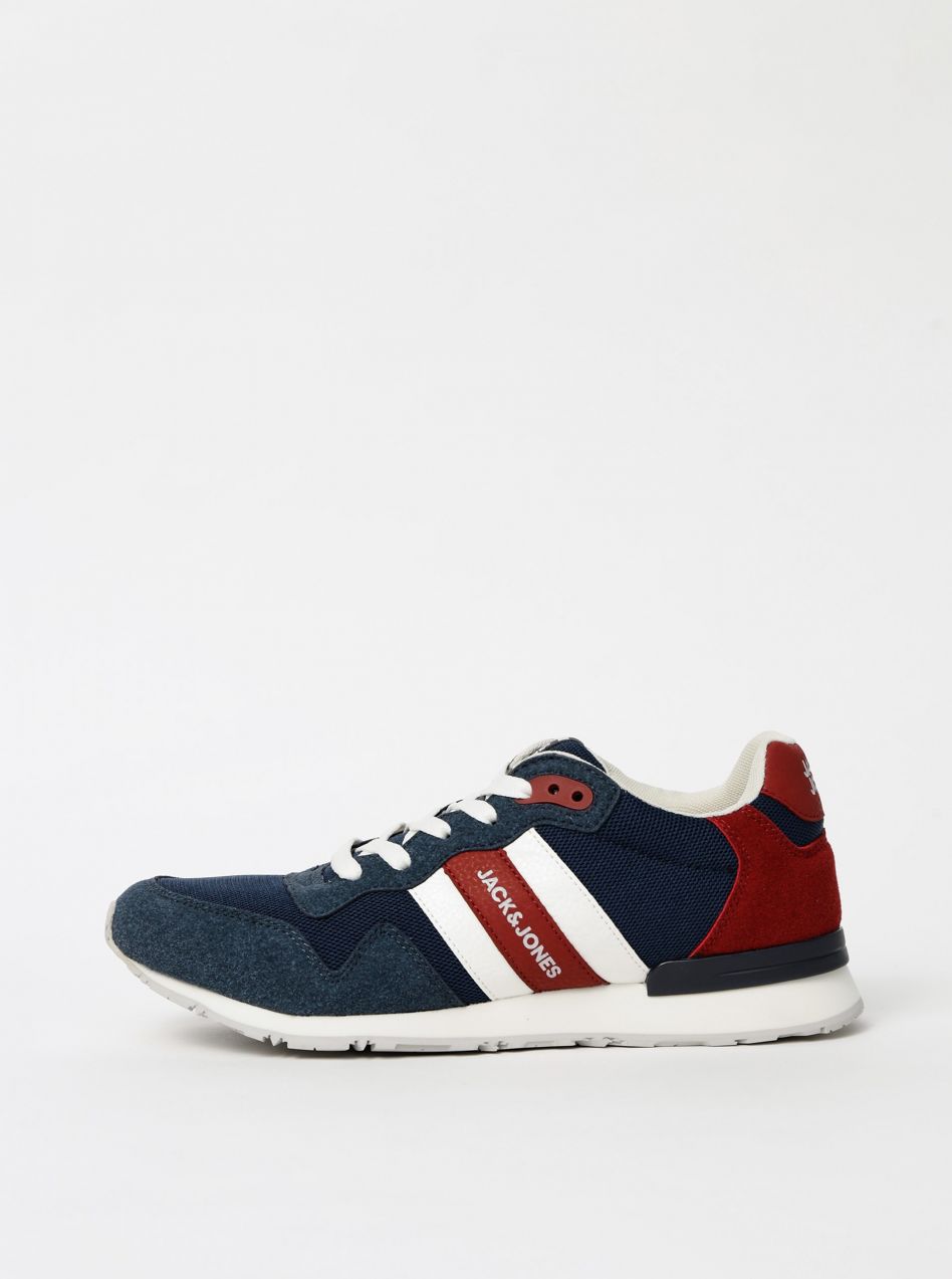 Tmavomodré pánske tenisky s detailmi v semišovej úprave Jack & Jones Stellar