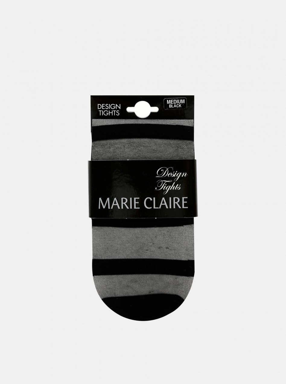 Čierne pruhované pančuchové nohavice Marie Claire