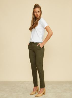 Kaki dámske slim fit nohavice ZOOT Baseline Heather