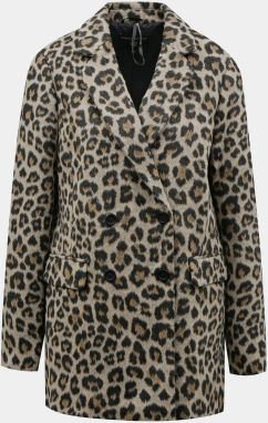 Svetlohnedý kabát s leopardím vzorom Dorothy Perkins