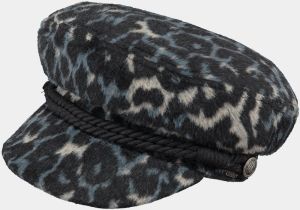 Tmavomodrá dámska čiapka s prímesou vlny a leopardím vzorom Barts