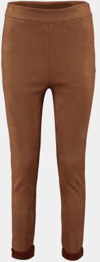 Hnedé skinny fit nohavice v semišovej úprave Hailys