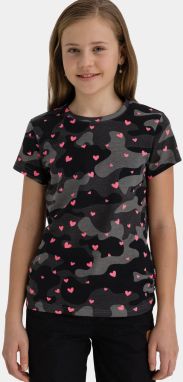 Čierne dievčenské vzorované tričko SAM 73