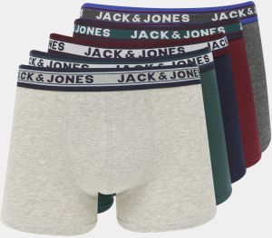 Sada piatich boxeriek v zelenej a šedej farbe Jack & Jones Oliver