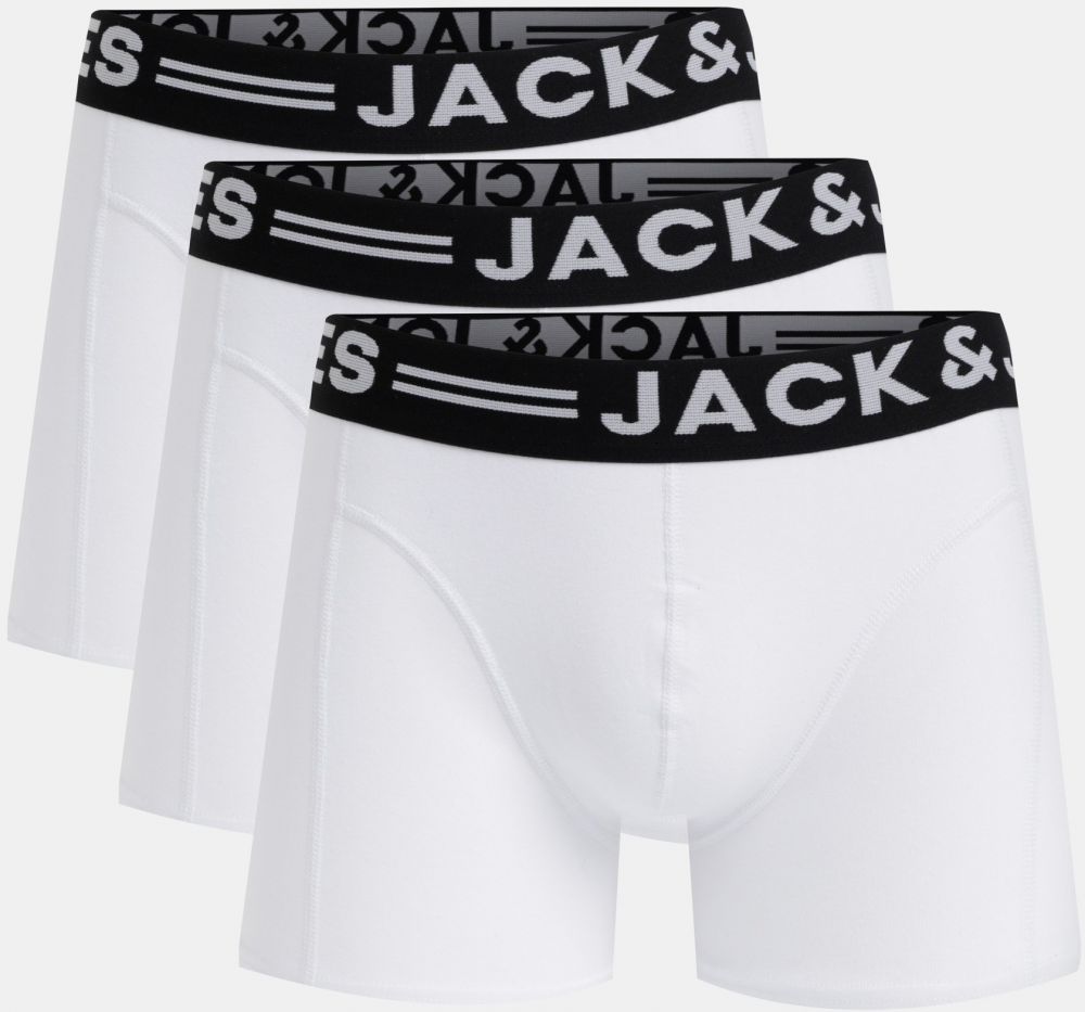 Súprava troch boxeriek v bielej farbe Jack & Jones Sense