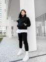 Čierna unisex basic mikina s kapucou ICOONIC galéria