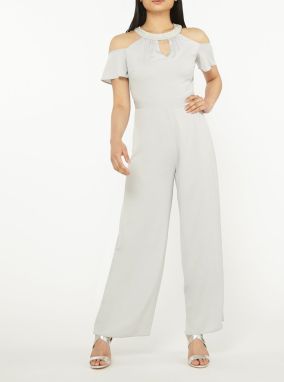 Sivý overal s ozdobnou aplikáciou pri krku Dorothy Perkins Petite