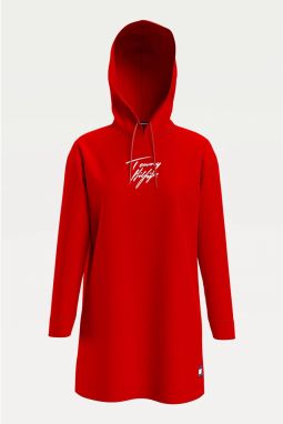 Tommy Hilfiger červené mikinové šaty Hoodie Dress