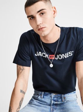 Modré tričko s potlačou Jack & Jones galéria