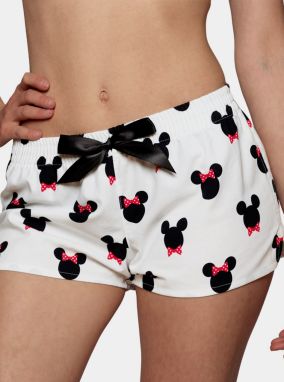 Biele dámske vzorované trenýrky Slippsy Mouse