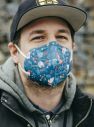 Modrý vzorovaný respirátor FFP2 s nanomembránou Respirátory galéria