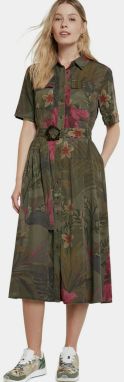 Desigual khaki košeľové šaty Vest Angela