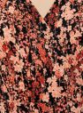 Čierno-oranžové kvetované šaty Pieces Emanuelle galéria